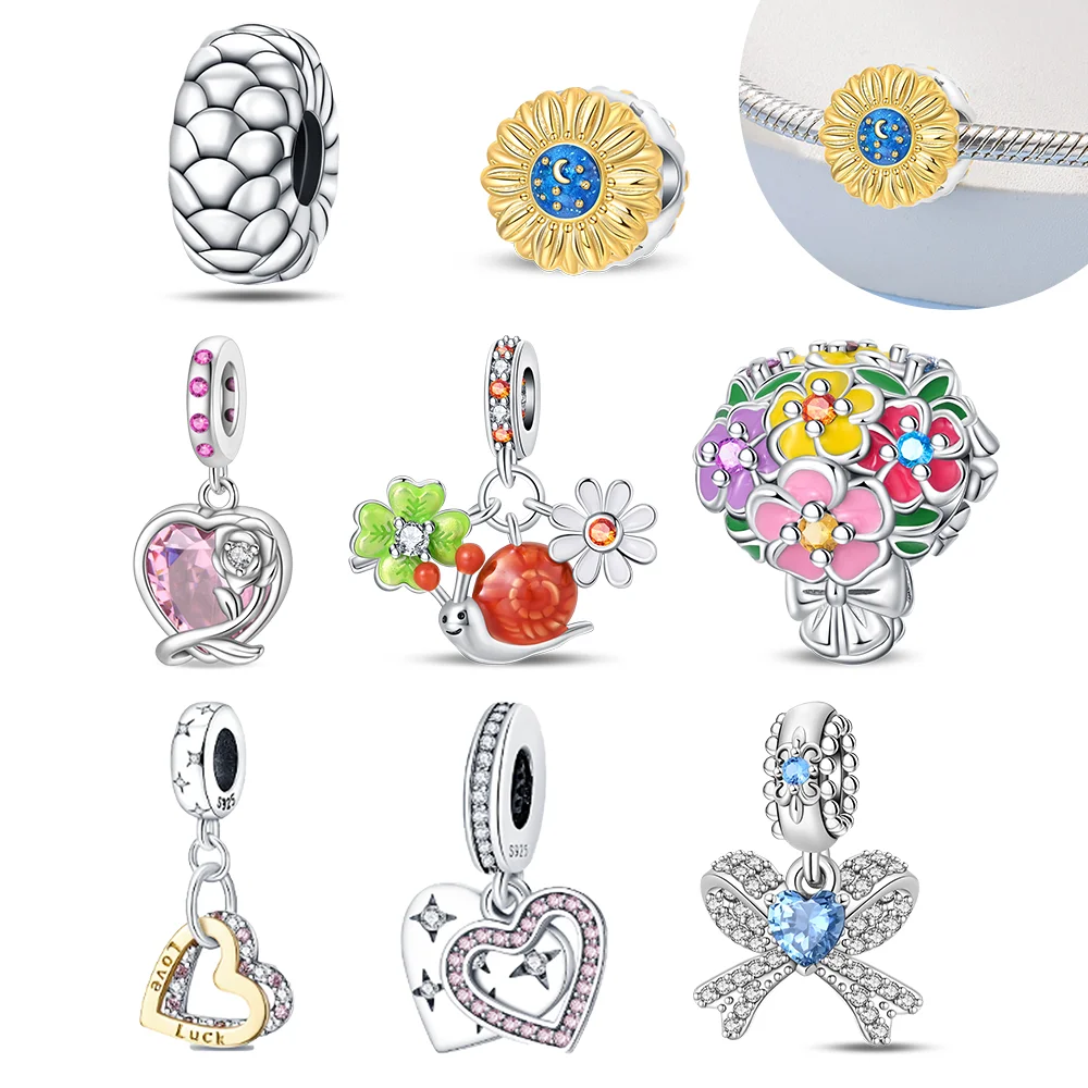 Versilberter, mit Schleifen verzierter Charm-Anhänger für Armbänder, Damenschmuck zum Jahrestag