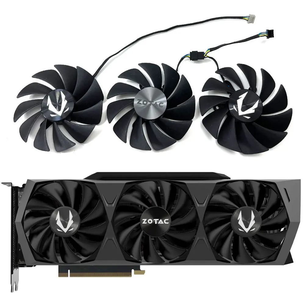 GA92S2U CF9015H12S RTX 3080 TRINITY OC GPU Fan，For ZOTAC GAMING RTX 3070 TI、3080、3080 TI、3090 TRINITY OC Video card cooling fan