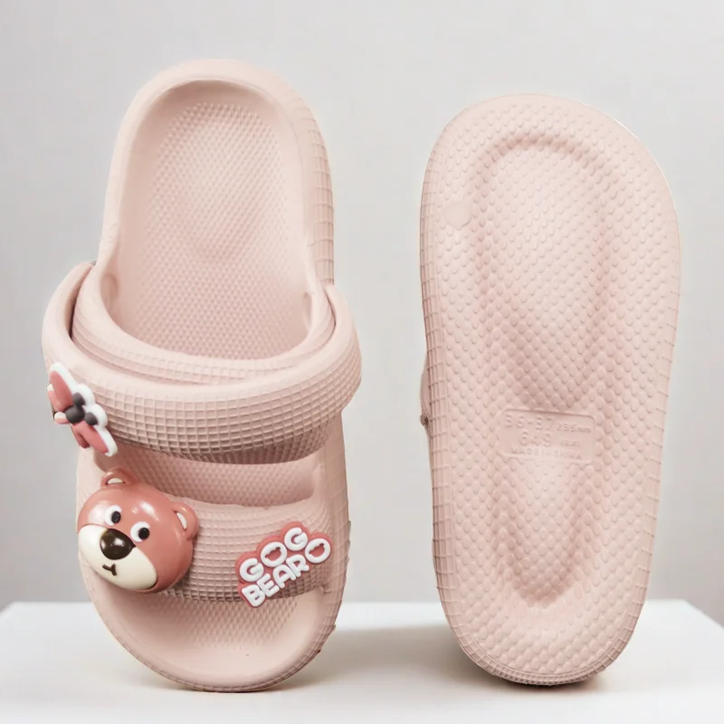 Women Slippers Home Indoor Cute Style Bathroom Beach Play Thickened Clouds Soft Sandals EVA Summer Ladies Shoes Cute Bear