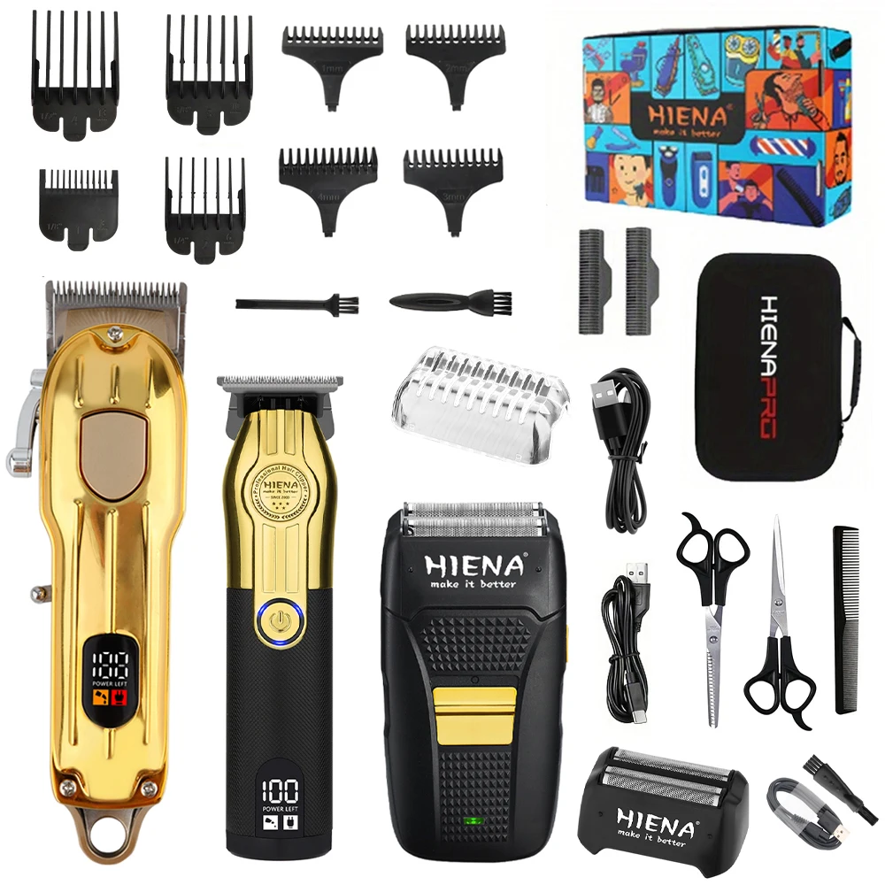 Máquina de corte de cabelo elétrico profissional para homens, carregamento USB, display inteligente led, navalha masculina recarregável, cortador de