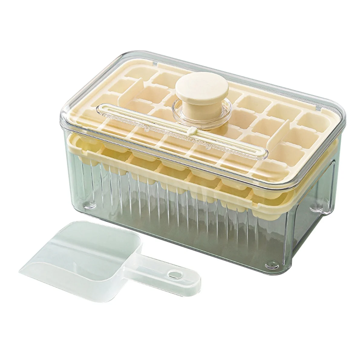 

Ice Trays for Freezer Ice Cube Tray with Lid and Bin 56PCS Ice Cube Trays with Ice Scoop for Whiskey Cocktail Coffee-A