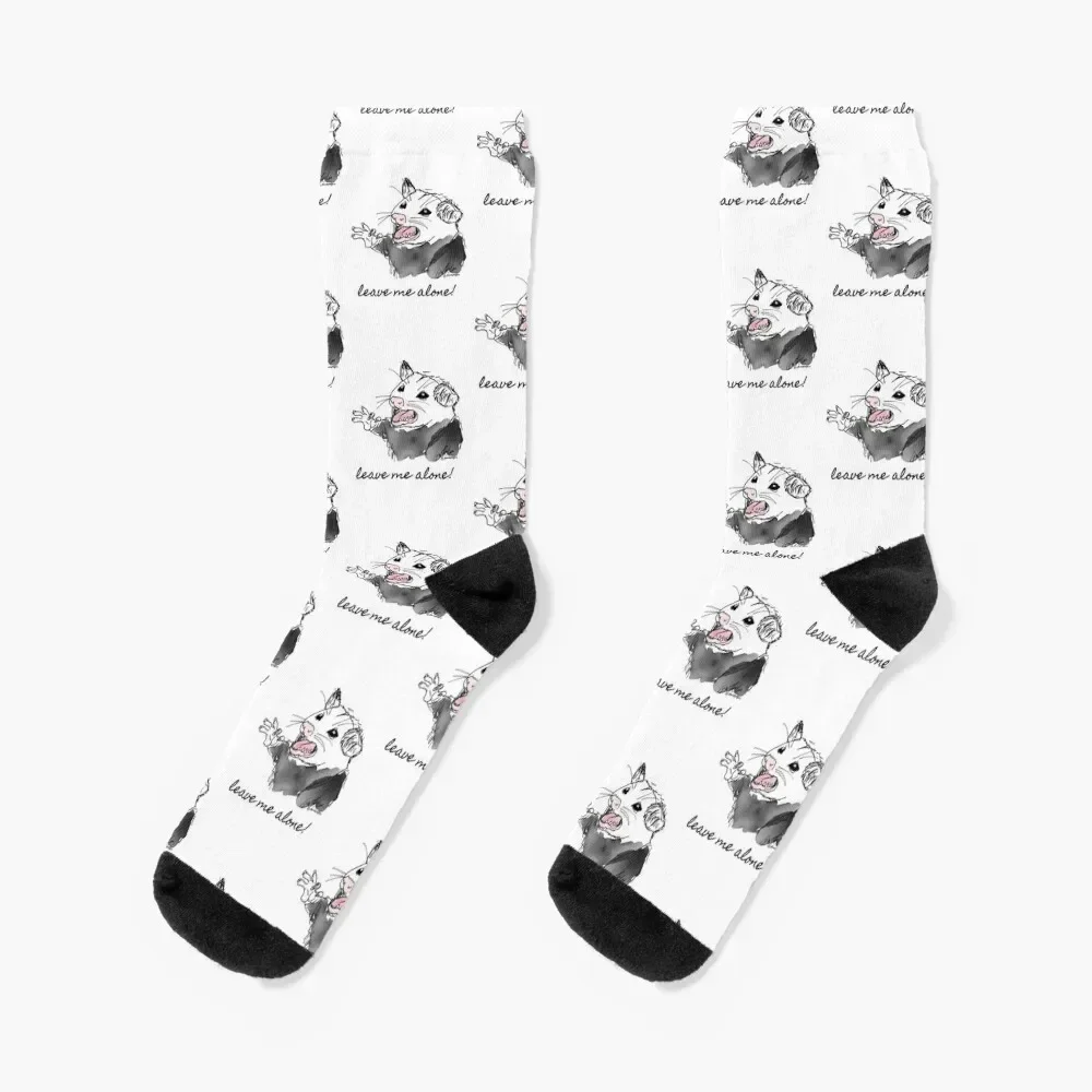 Leave me alone says theOpossum Socks christmas gifts gift professional running Men's Socks Luxury Women's