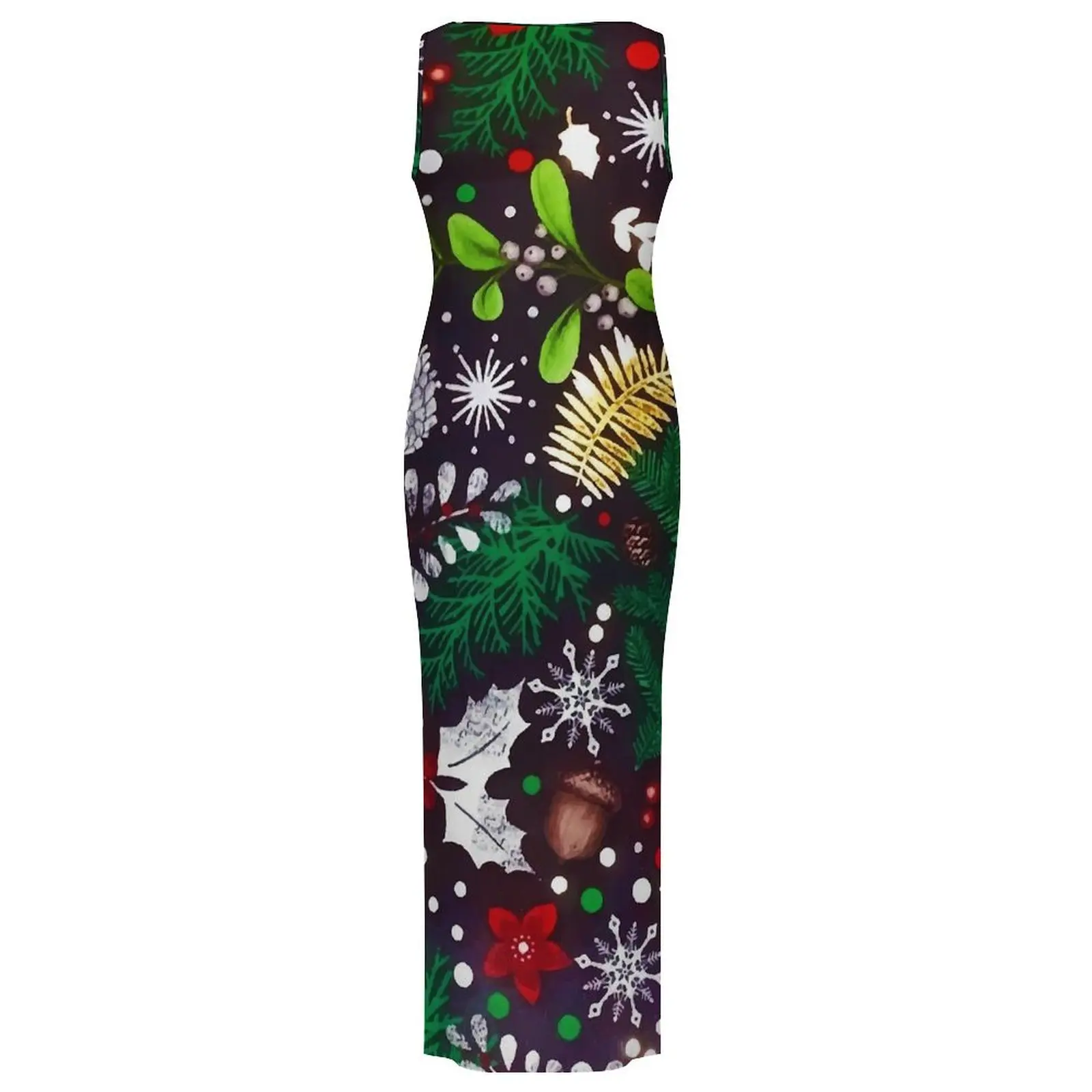 Robe pommes de pin pour femmes, Vintage, Streetwear de noël, moulante, printemps, sans manches, robes Maxi de Club, Design, vêtements surdimensionnés