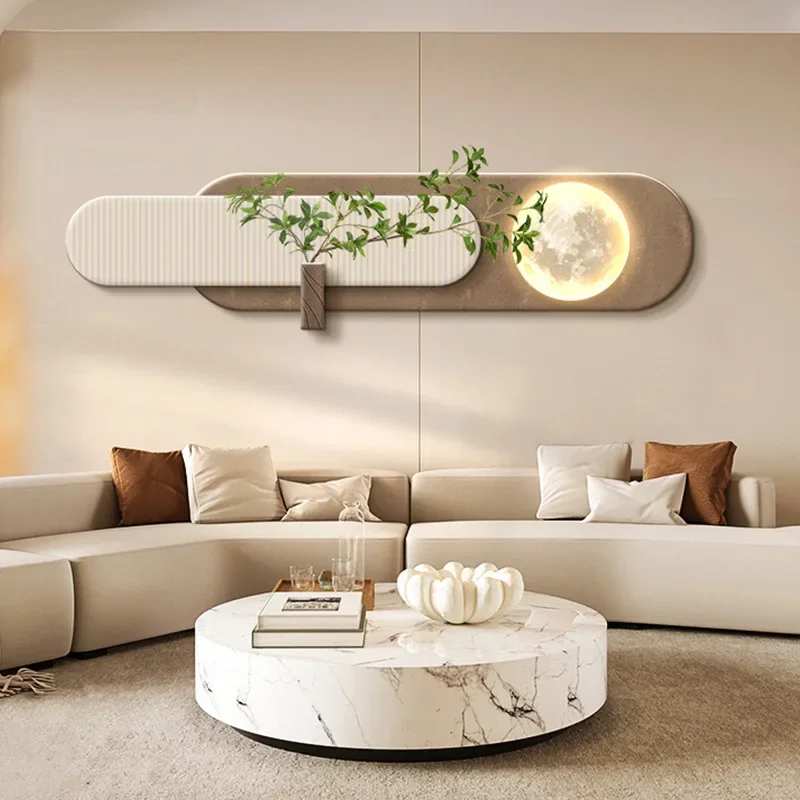 

Living room decoration painting with high-end green plants, sofa background, wall hanging painting with modern and minimalist be