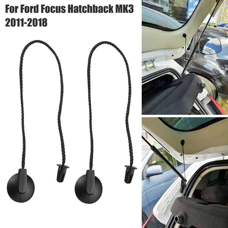 BM51A46538AA Black Rear Trunk Parcel Shelf Tray Load Inner Cover Lift String Strap Clips for Ford Focus Hatchback MK3 2011-2018