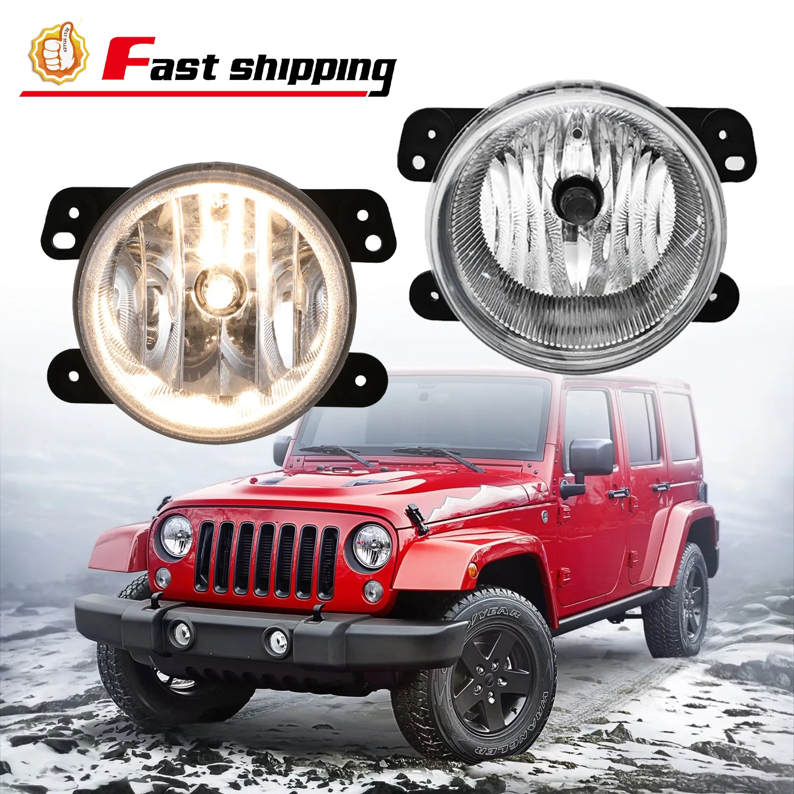 

Fog Lights LH RH Fit For Jeep Wrangler Cherokee Dodge Charger Journey 2010-2018