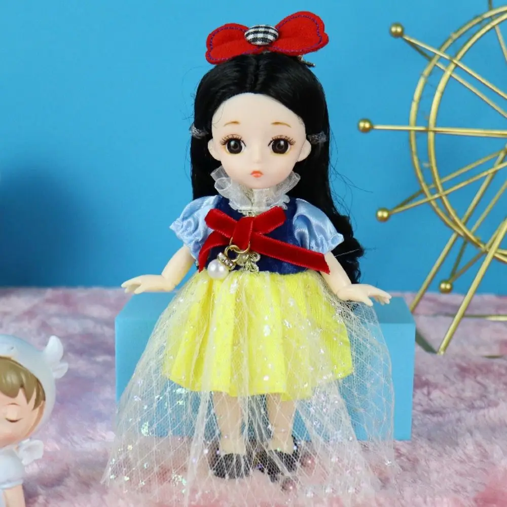 Attraktive Augen 17 cm Bjd-Puppe mit Kleidung, langes Haar mit Perücke, Make-up, Prinzessin, Anzieh-BJD-Puppen, Anime, elegant