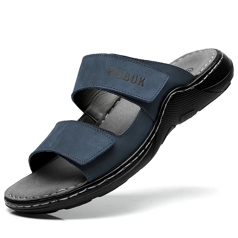 Erste Schicht Rindsleder Neue Herren Casual Hausschuhe Rutschfeste Sommer Strand Sandalen Geeignet für Outdoor Freizeit Sport Strand – Detail 4