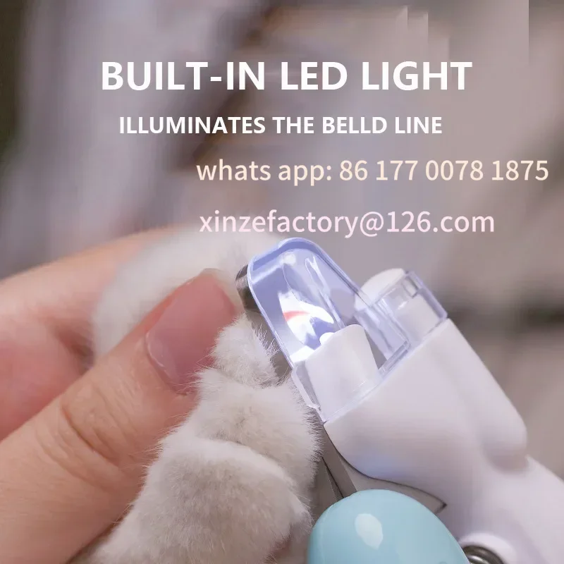 Customizable Professional Pet Nail Clippers with Led Light Pet Claw Grooming Scissors for Dogs Cats Small Animals Paw Nail