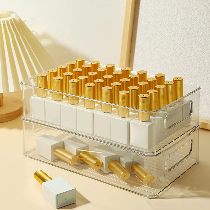 【B】Acrylic Nail Art Storage Box Nail Polish Organizer For Nails Makeup Organizer Hair Accessories For Home Nail Desktop Storage