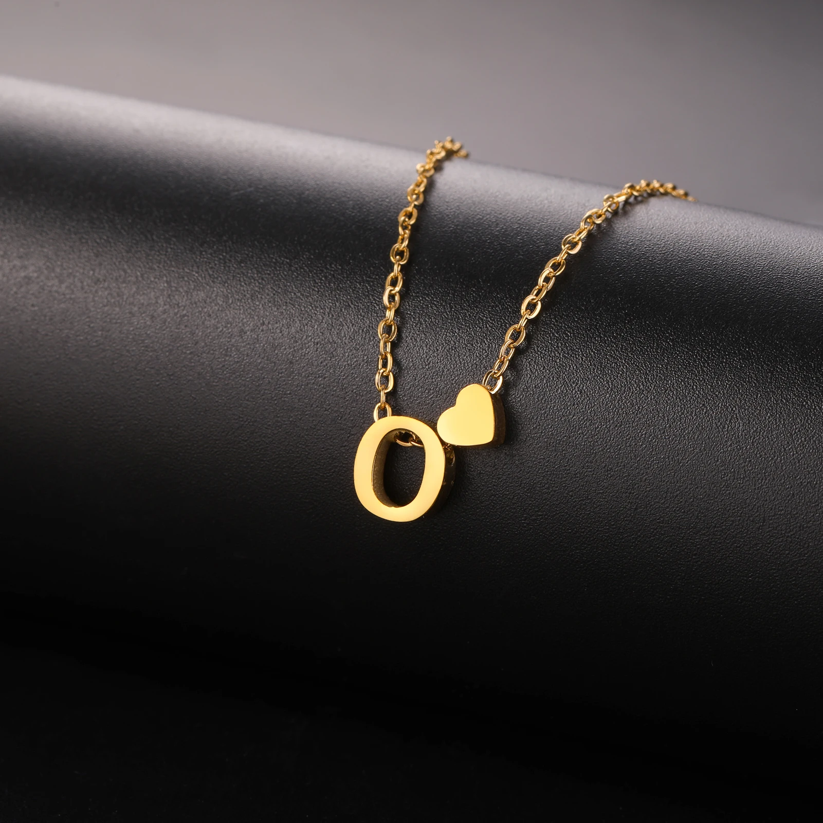 Cazador Anfangsbuchstabe Mini Herz Anhänger Halskette für Frauen Edelstahl A-Z Alphabet Halsband Kette Schmuck Valentinstag Geschenk – Detail 11