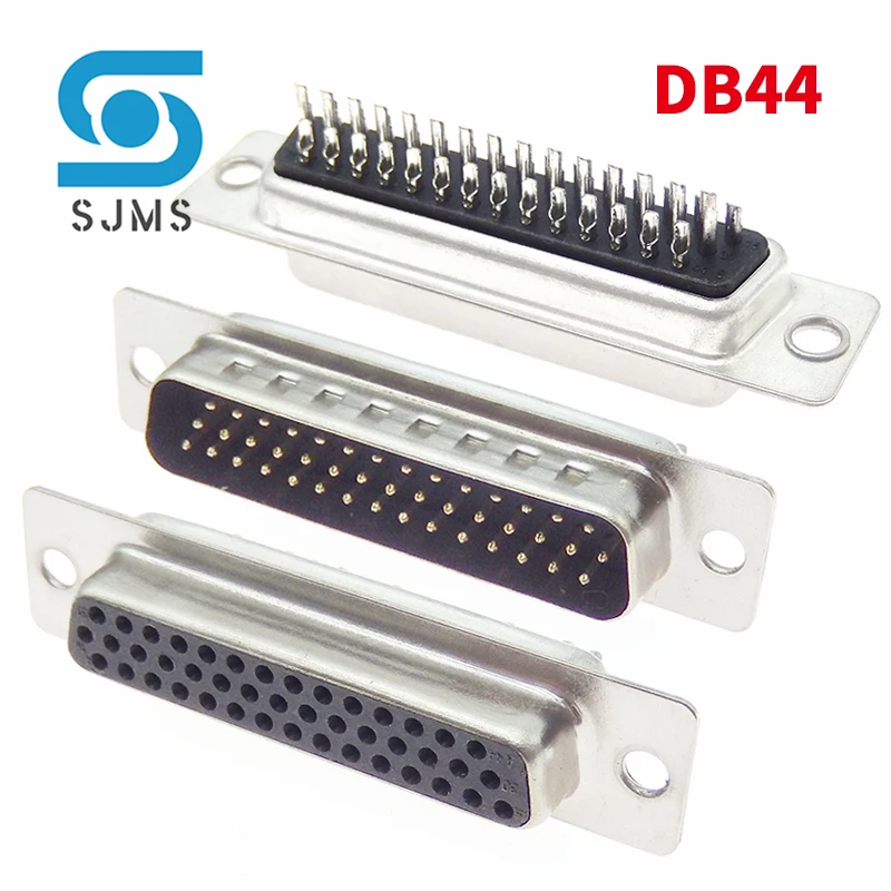 2PCS HDB44 DB44 connector 3row 26pin hole female male plug socket serial port adapter D-SUB Solder wiring type HDD44 44PIN Black