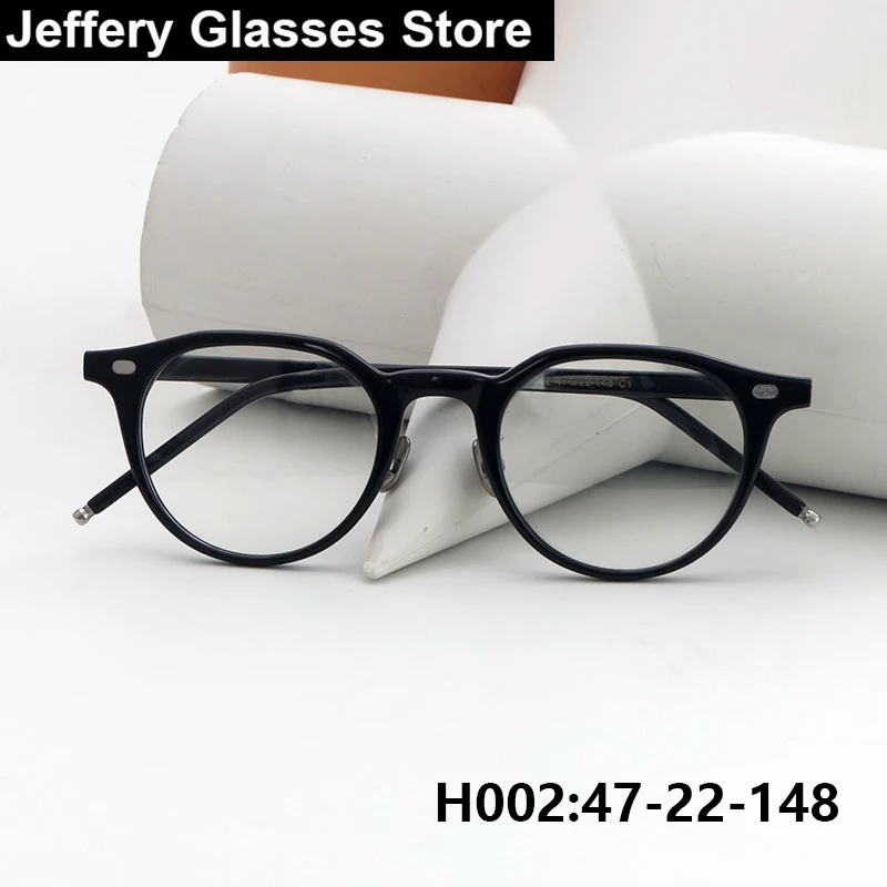 

Japanese Vintage H002 Polygon Acetate Glasses Frame Men Women Fashion Ultralight Retro Eyeglasses Designer Korea Style Eyewear