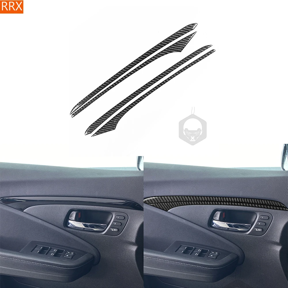 For Honda Ridgeline 2017 2018 2019 2020 Front Door Panel Trim Strip Cover Real Carbon Fiber Car Interior Accessories