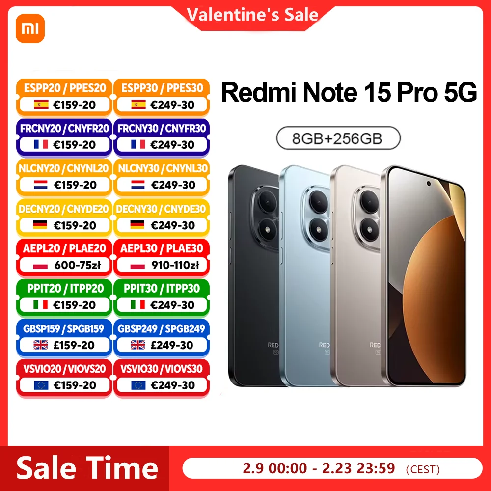 Xiaomi Redmi Note 15 Pro 5G Smartphone, NFC MTK Dimensity 7400-Ultra 6,83 Zoll 120Hz Display 200MP Kamera 45W Ladefunktion Akku 6580mAh