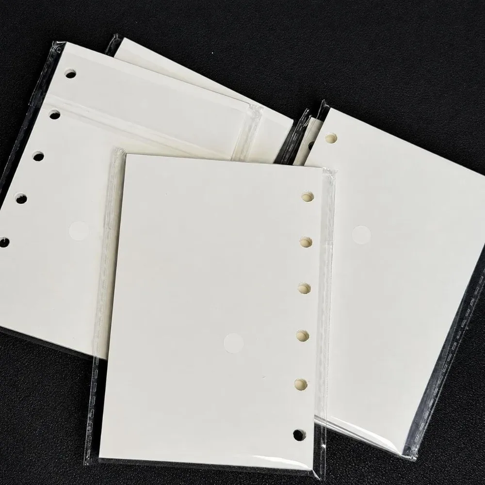 Polka Dot Print A7 Binder Notebook Fabric Cover Snap Button Closure Loose Leaf Journal Photocard Collection Book School Office