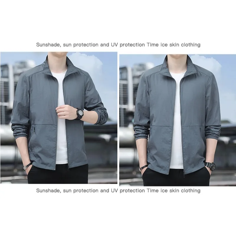 Men's Summer Fashion Trendy Casual Versatile Sunscreen Skin Clothes Outdoor Tennis Training UV Protective Sports Jacket