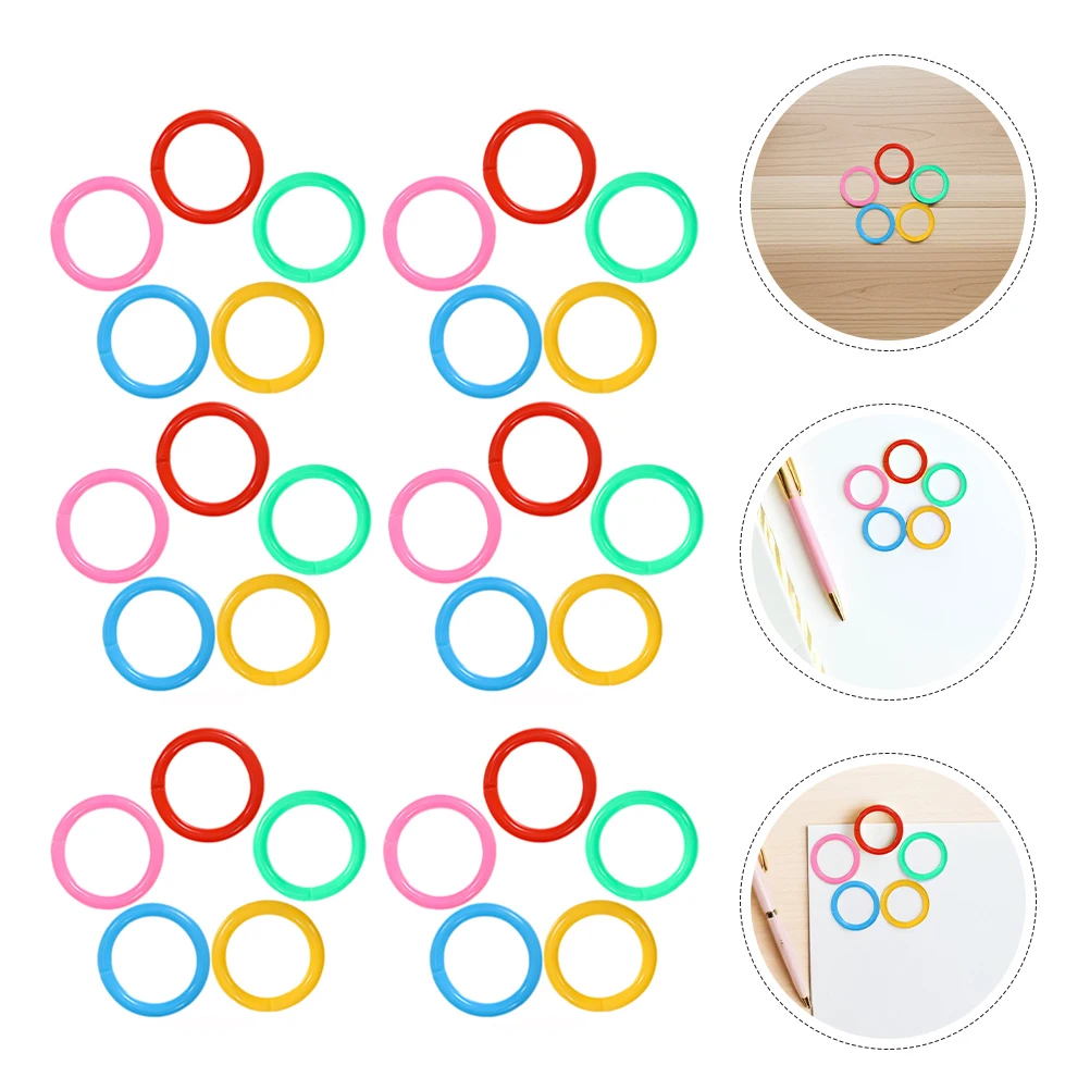 

350pcs Plastic Binder Rings Sturdy Reusable For Office Use Loose Leaf Notebooks Binders Documents Colorful Book