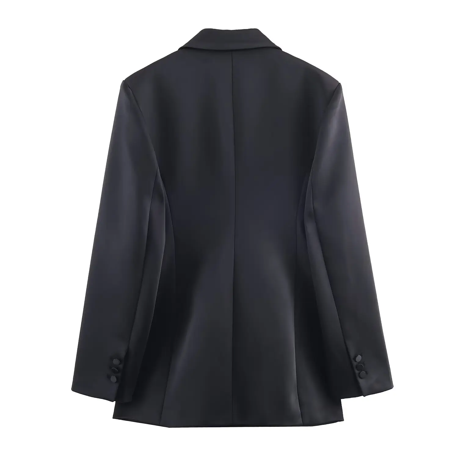 سترة KONDALA أنيقة من الساتان الأسود للعشاء مع طية صدر السترة مزدوجة الصدر للنساء لخريف وشتاء 2025 سترة مسائية للمكتب للسيدات #3