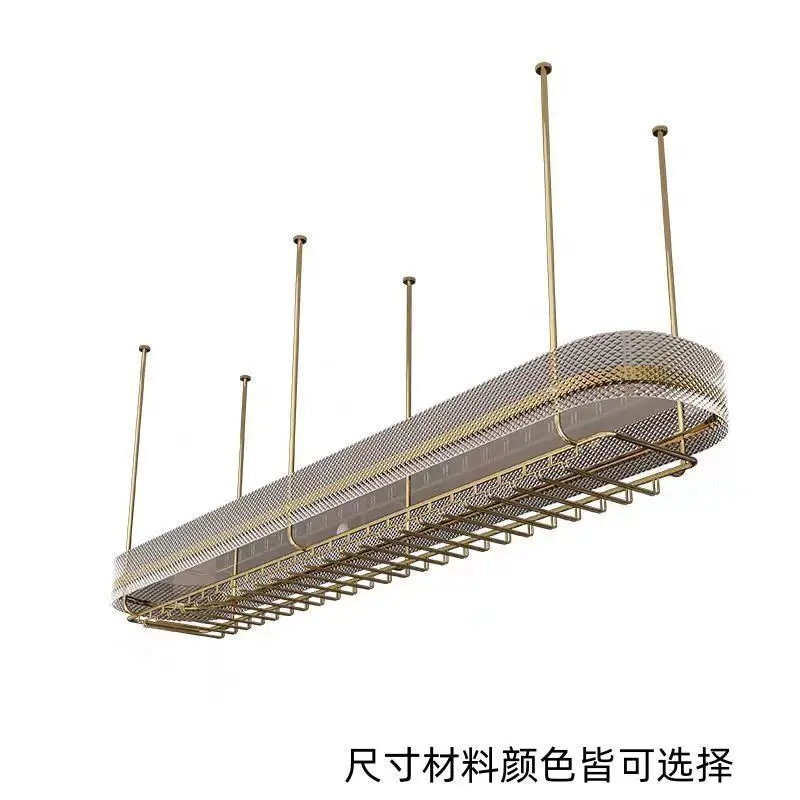 Factory Direct 2026 New Bar Restaurant Wine Cabinet Ceiling Wall-mounted Wine Rack Bar Cabinet Hanging Wall Hanger Shelf