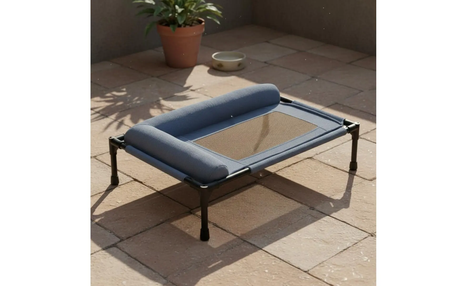 https://ae-pic-a1.aliexpress-media.com/kf/S67f879b04230479eb15484964d87df64T.jpg Elevated Pet Cot Moisture-Resistant Mesh Pet Suspended Bed Bed Cooling Dog Bed Sturdy Frame Supportive Support for Felines