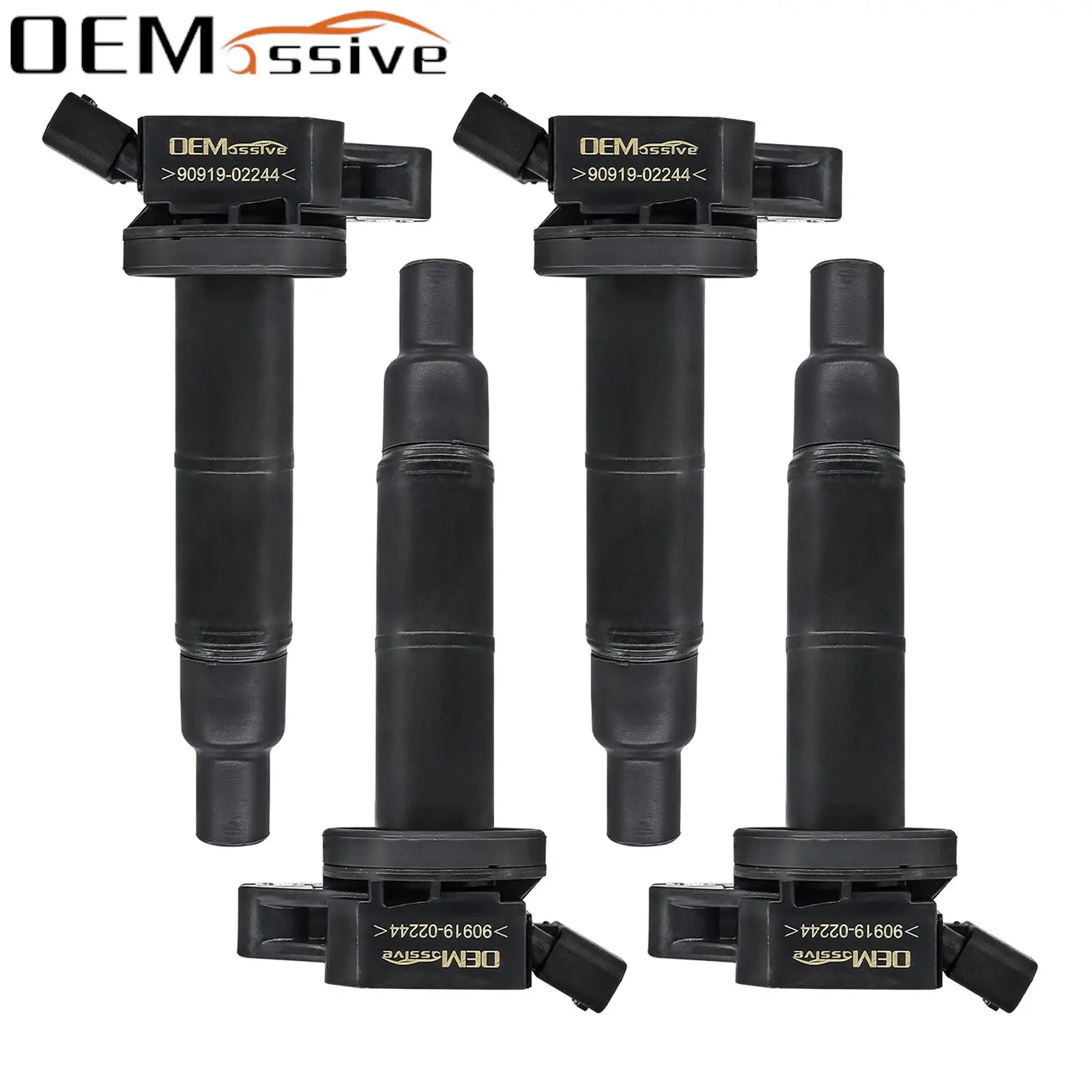 

4PC Car Black Ignition Coils 90919-02244 Engine Components FOR Lexus HS250h Toyota Corolla Matrix 2.4L Pontiac Vibe Scion tC xB