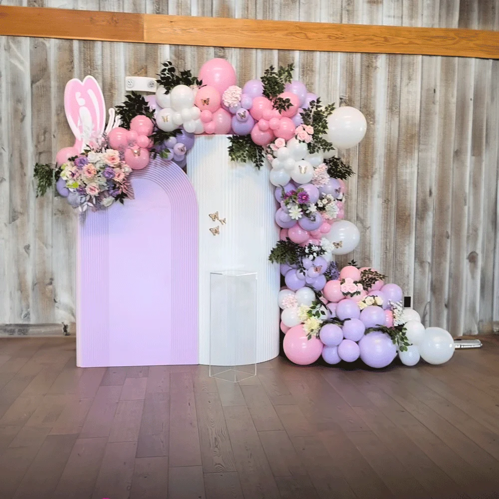 Wedding Stage Decoration Acrylic Pink Arch Backdrop For Event Party