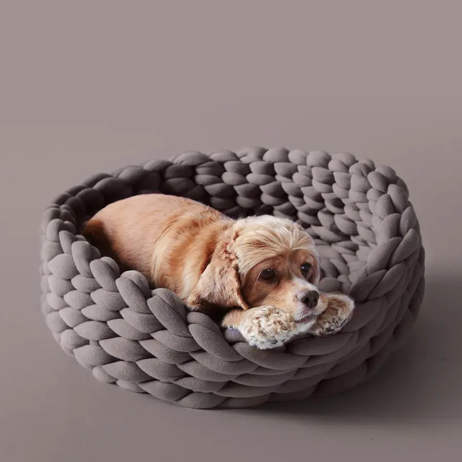 Net Red Thick Wool Hand-woven Pet Nest Washable Solid Color Cat Nest Cotton Soft Dog Nest