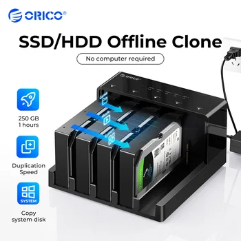 ORICO 5-Bay USB 3.0 zu SATA 2,5/3,5 Zoll HDD Dockingstation Festplattengehäuse mit Offline-Klon-HDD-Gehäuse Plug and Play