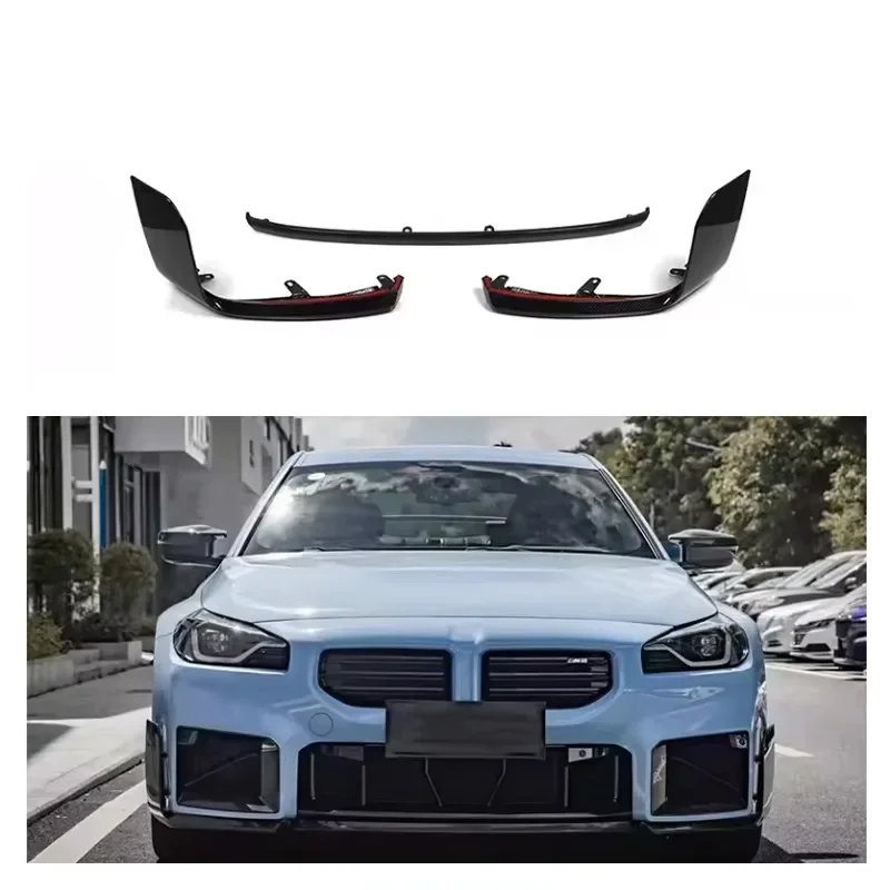 For BMW M2 G87 Bodykit 2023+ Dry Carbon Fiber Car Front Bumper Lip Car Front Lip M Performance Style Body Kits Car Accessories