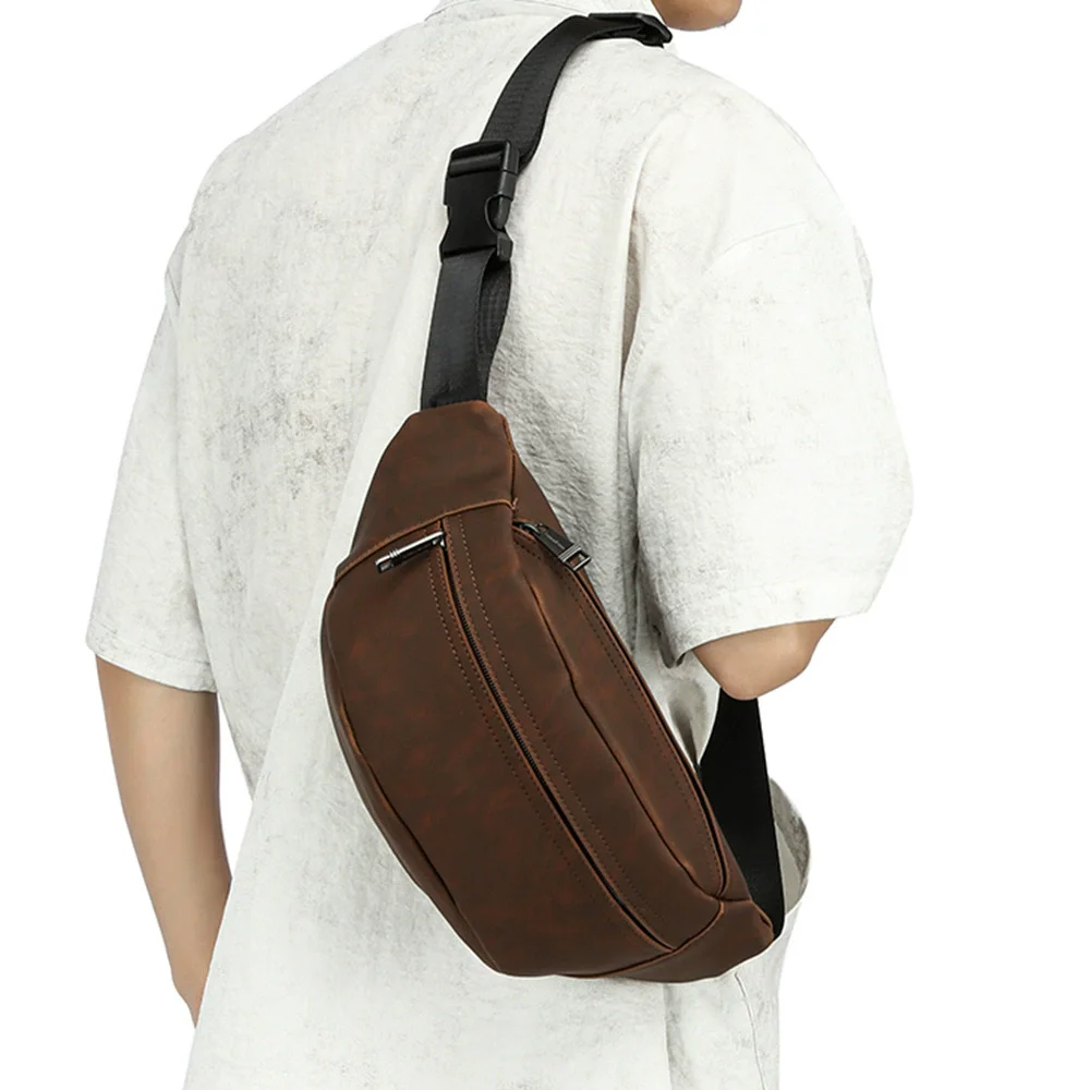 

Multifunction Men's Fanny Pack Retro Shoulder Crossbody Bags Travel Sling Chest Bags Pack Sport Messenger Bags For Cool Boys