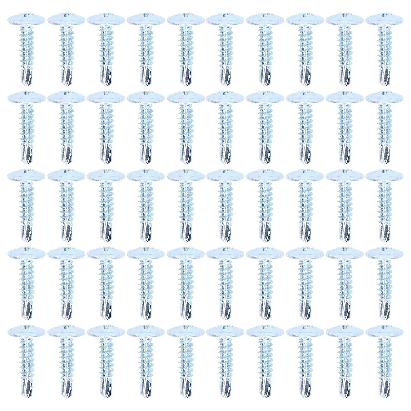 50Pcs Carbon Steel Self Drilling Screw Set Kit for repair 4.2x19mm Fastener