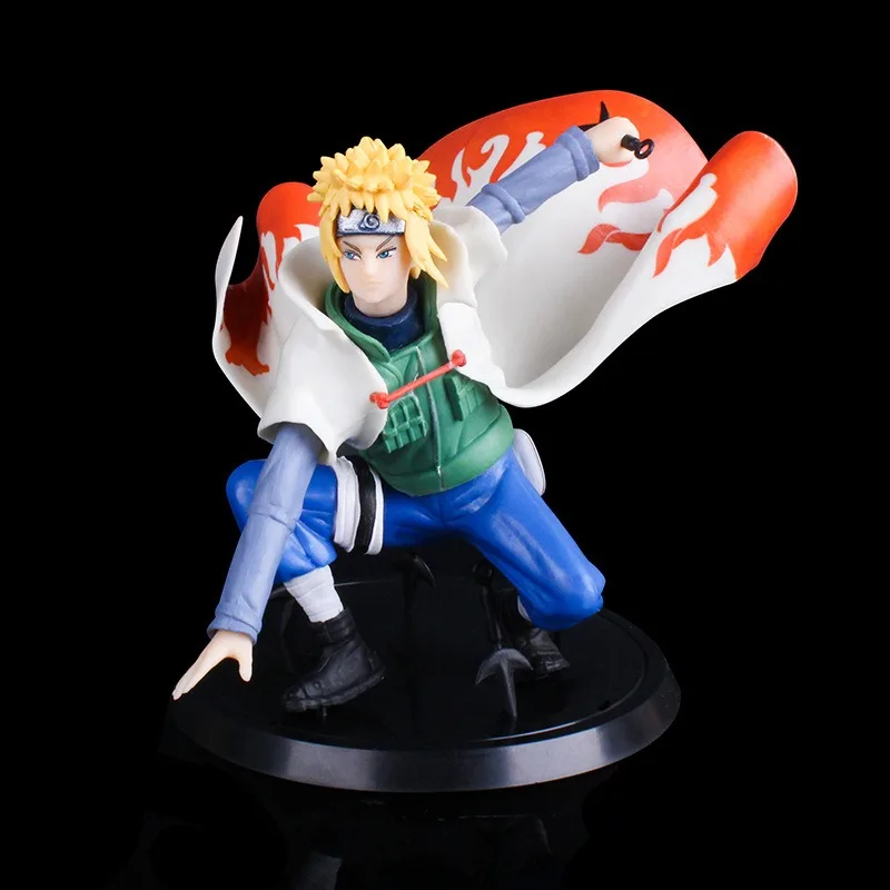 Naruto Anime Figure Namikaze Minato Yondaime toys model Squatting Action Figures Statue Collection Desktop decoration Kids Gifts