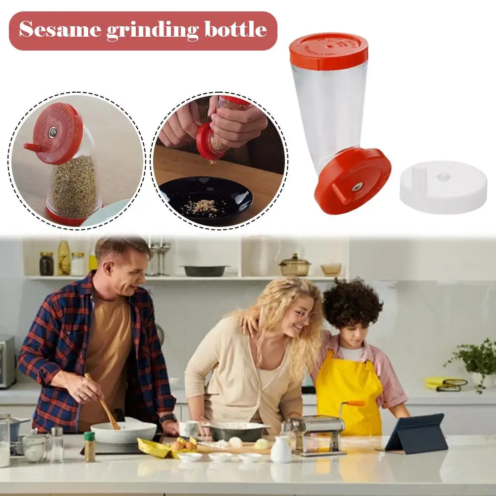 Manual Sesame Grinder Hand Crank Design Japanese Style With Lid Leak Proof Spice Seed Grinding Tool For Dishes Rice Noodles