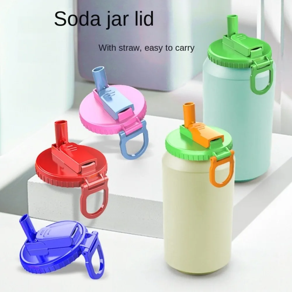 

Portable Straws Soda Can Covers Reusable Creative Sealed Straw Beverage Can Covers with Straw Outdoor Cola Cover Canned Beverage