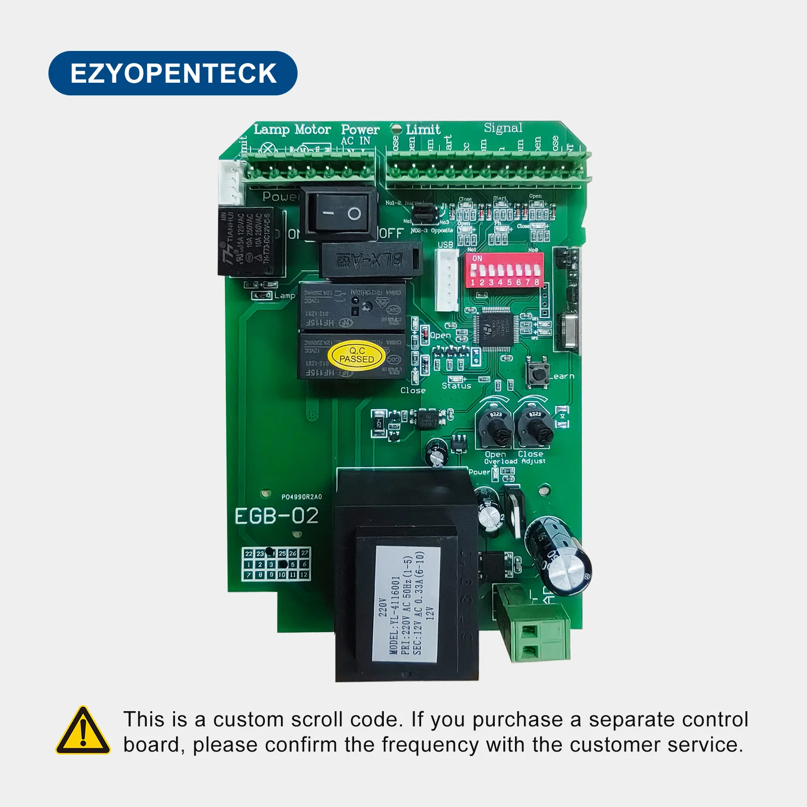 EGB-02 110V/220V PCB Board For Automatic Sliding Gate Opener Control Board Rolling code