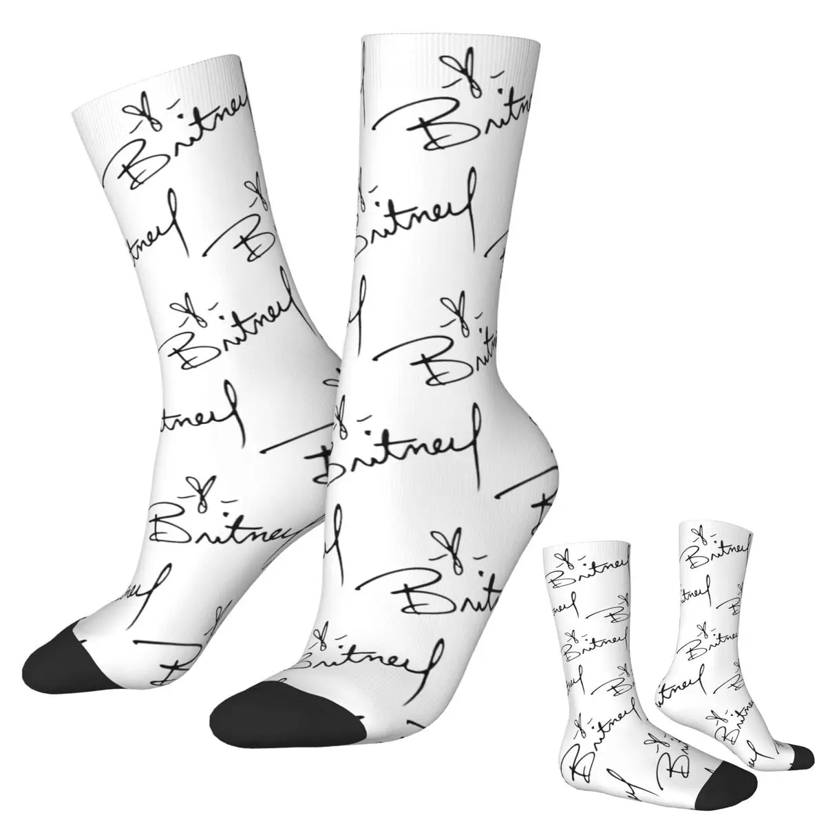 

Носки Britney Spears SIGNATURE, чулки высокого качества в стиле Харадзюку, всесезонные длинные носки, аксессуары, мужской и женский подарок на день рождения