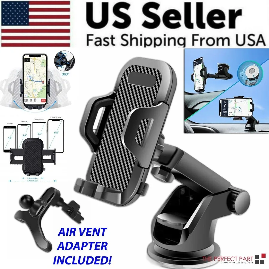 

360 Universal Mount Holder Car Stand Windshield For Mobile Cell Phone GPS
