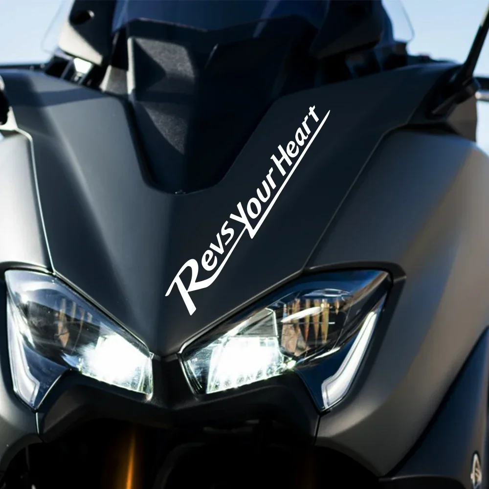 

2Pcs Motorcycle Stickers Revs Your Heart Waterproof Auto Body Decor Vinyl Decals For Yamaha JOGI125 TMAX NMAX XAMX SMAX SCOOPY