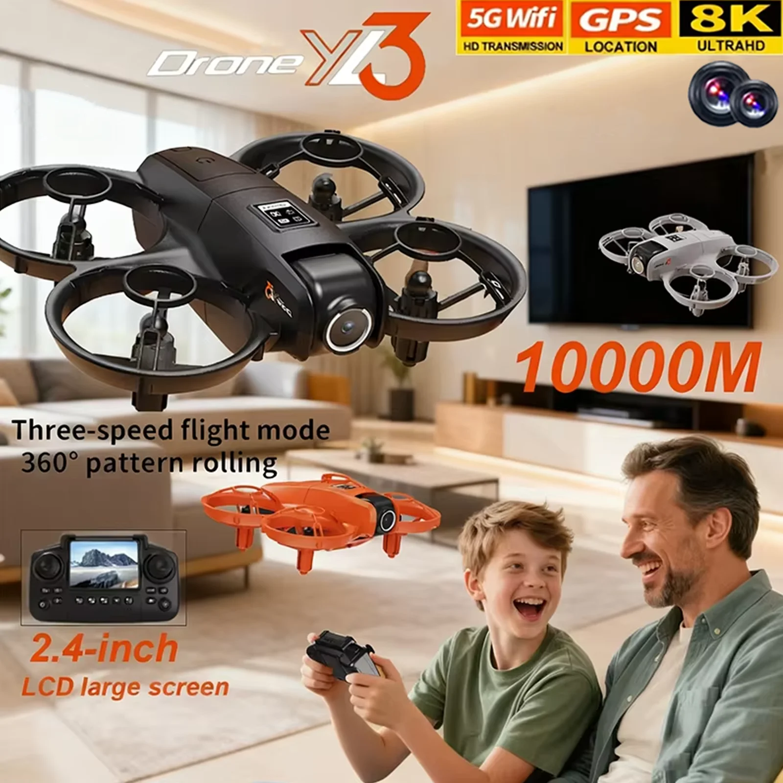 Yl3 rc drone 8k hd câmera dupla profissional 2.4g 5g gps quadcopter hd fotografia aérea aeronaves de controle remoto meninos brinquedos presentes