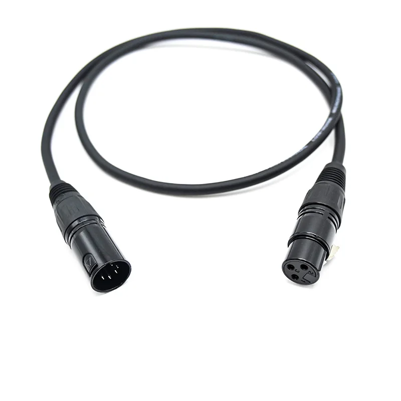 كابل DMX Turnaround 3 دبوس ذكر إلى 5 دبوس أنثى، 3Pin أنثى إلى 5Pin ذكر XLR DJ محول كابل محول لإضاءة المسرح