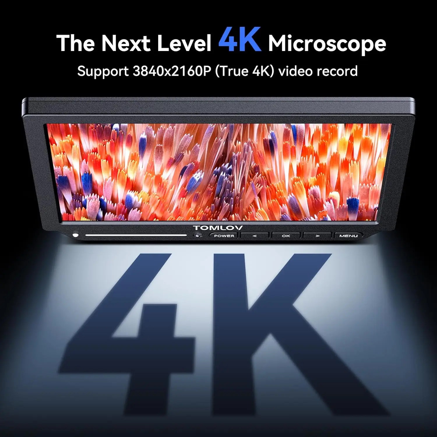 Imagem -03 - Tomlov 4k Microscópio Digital Autofoco 2000x Tm4k-af Braço Flexível Microscópio de Solda Hdmi Eletrônica Pcb Microscópio de Soldagem