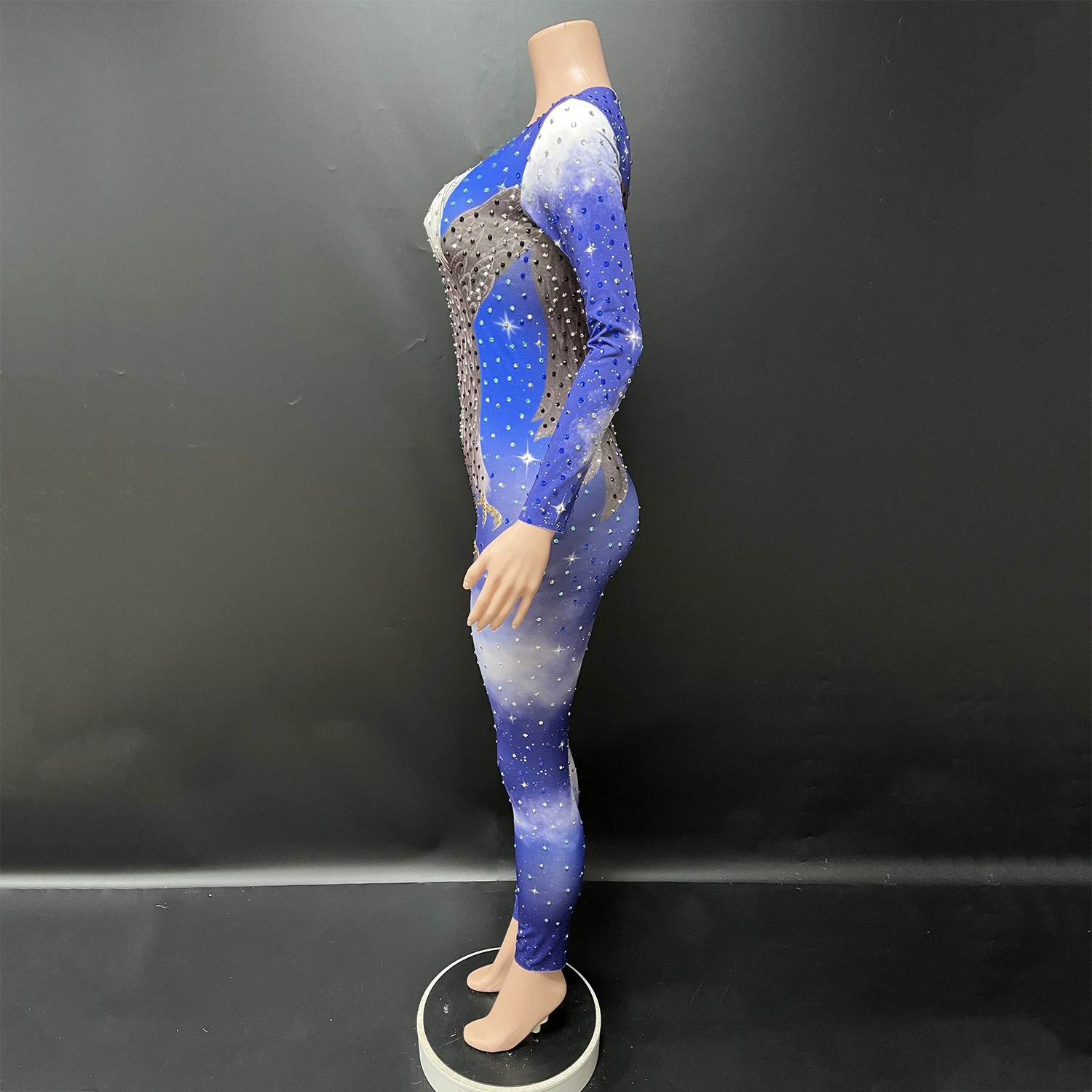 Strój do tańca jazzowego na Boże Narodzenie, strój na Halloween, do klubu nocnego, dla DJ-a, na rave, damski kombinezon z dżetami, kostium sceniczny Gogo XS10651