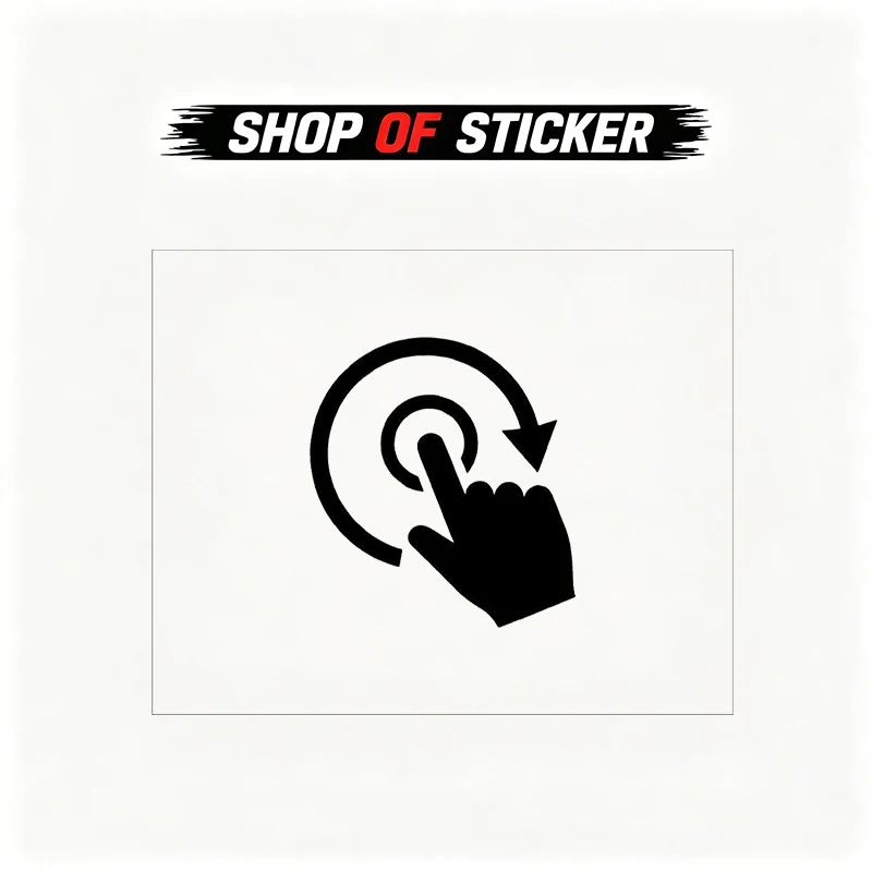Car Sticker Decal Touch Click Refresh Reload Restart Icon Vinyl Auto Vehicle Bumper Hood Trunk Decal Graphic