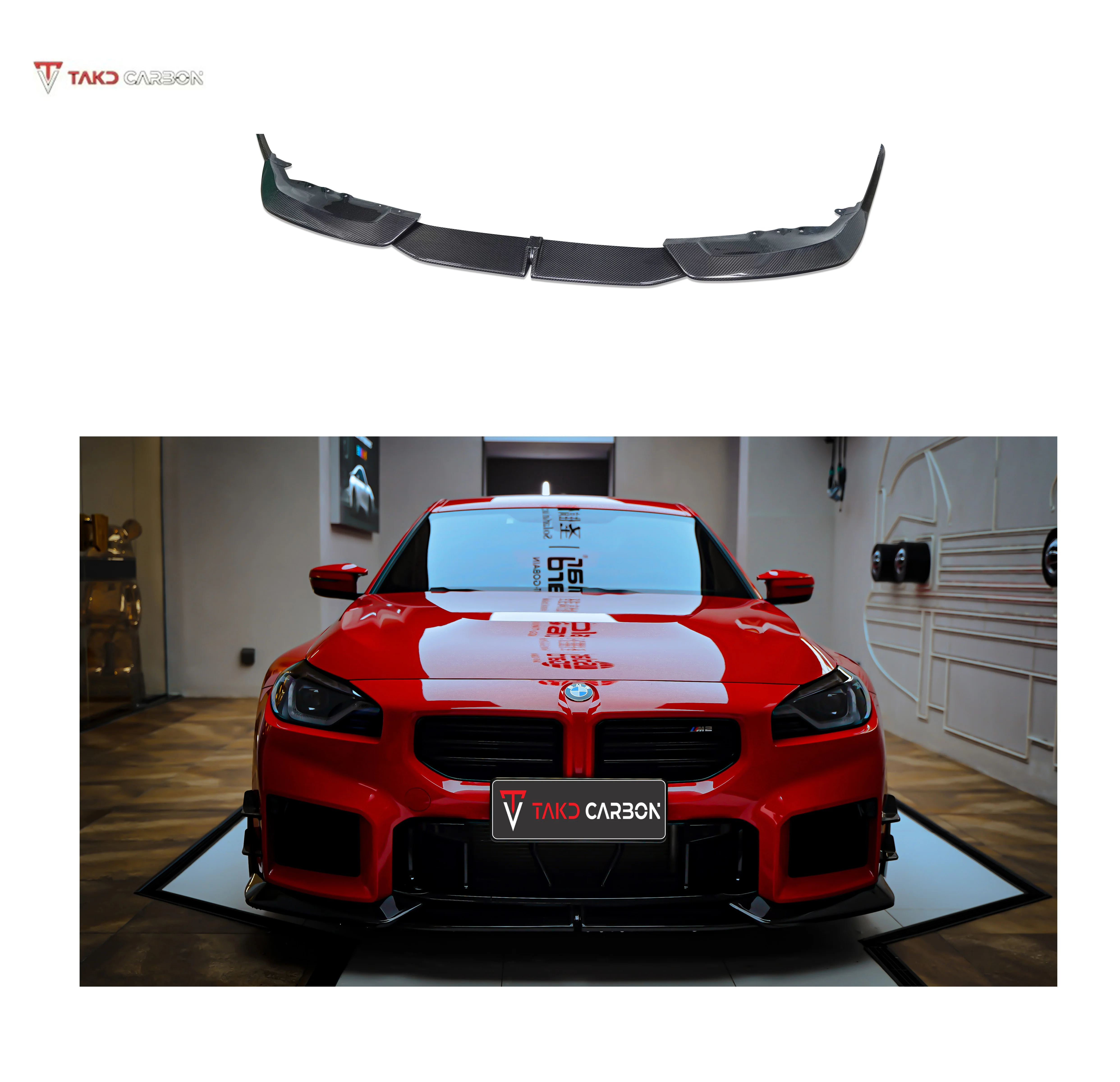 

For bmws M2 G87 Dry Carbon Front Bumper Lip Diffuser TAKD Carbon 2023 UP Real Car Data Optimized