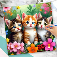 Momoart Coloring By Numbers Cat Animal Painting By Number Kits Flower DIY Canvas New Arrivals Picture For Living Room Wall Decor