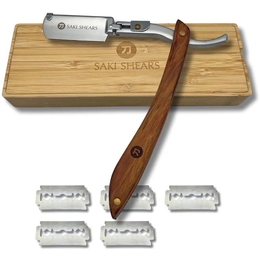 

Традиционная бритва с прямыми краями и одноразовыми лезвиями для точной удаления волос на лице, идеально подходит для ежедневного использования, гладкая Clo