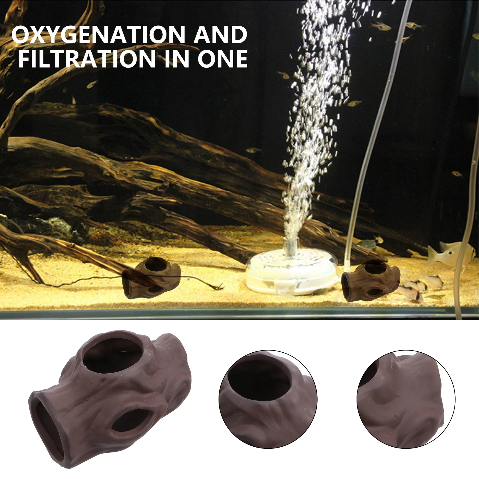 

2Pcs Fish Tank Hiding Cave Clay Ornament Durable Aquarium Decor Fish Shelter Shrimp House Aquarium Decor Shrimp Hiding House