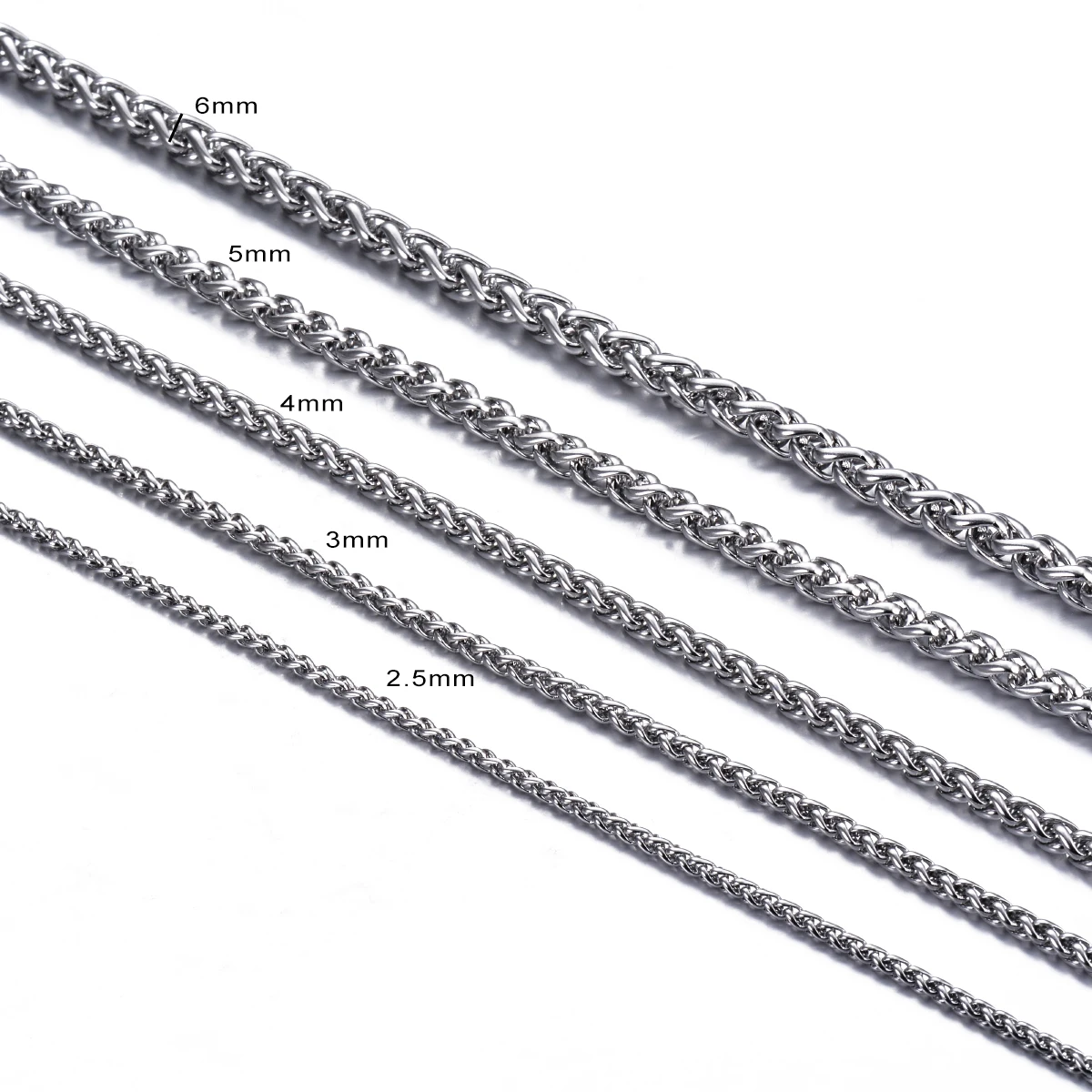 1 pezzo larghezza 2.5mm/3mm/4mm/5mm/6mm collana a catena a maglie a chiglia per uomo donna collana a catena in acciaio inossidabile