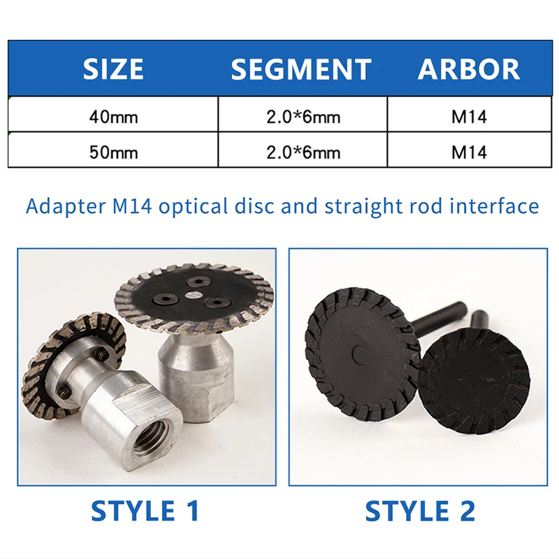 40/50mm mini Diamond Saw BIade With RemovabIe FIange M14 Engraving Cutting Disc Carving Concrete Granite Sandstone